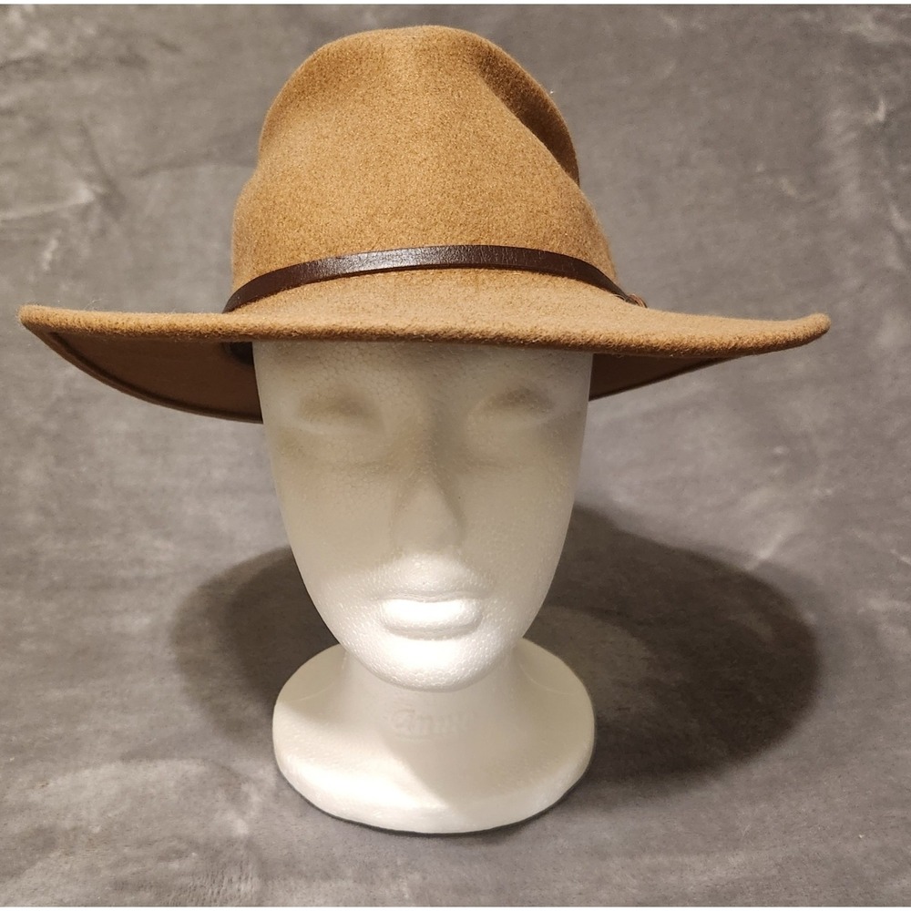 Yellow 108 Hat Mens Medium Beige Dylan Camel Fedora Crushable Merino Wool